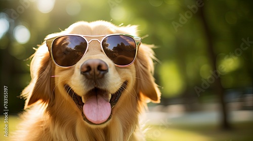 stylish golden retriever sunglasses