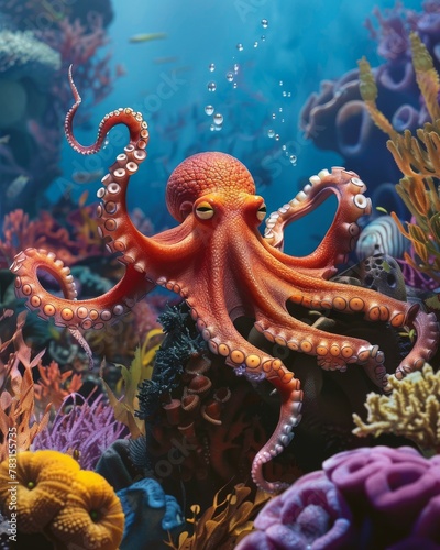An underwater adventure featuring a brave octopus saving its coral home, teaching kids about marine conservation