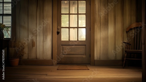 reclaimed blurred interior front door