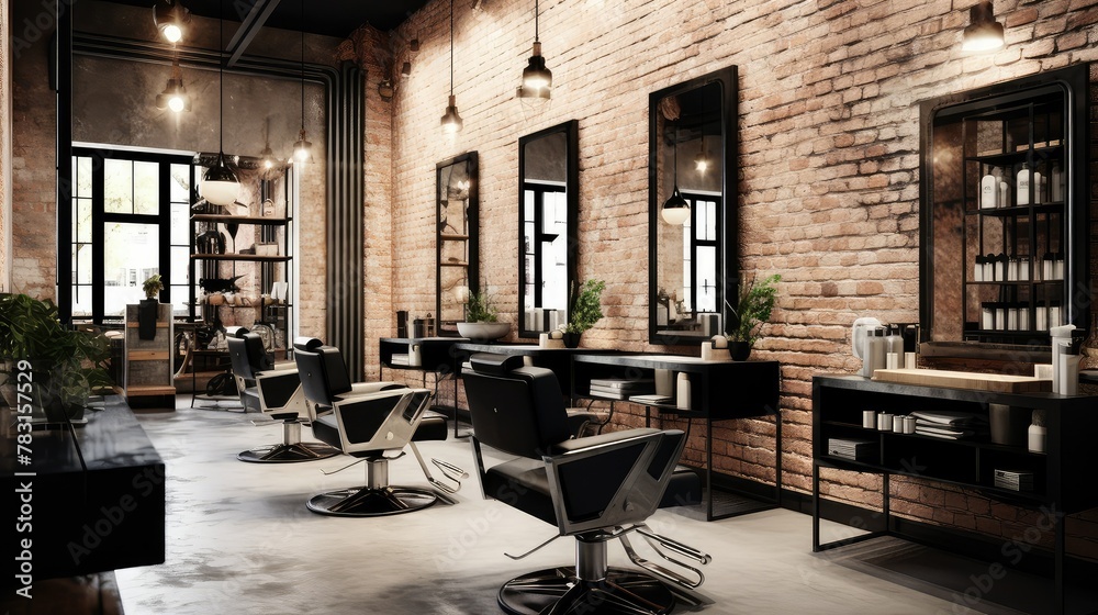 industrial beauty salon interior