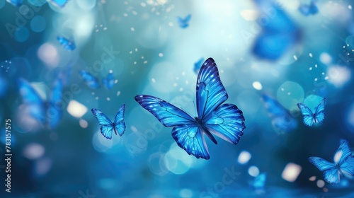 wings blue butterflies