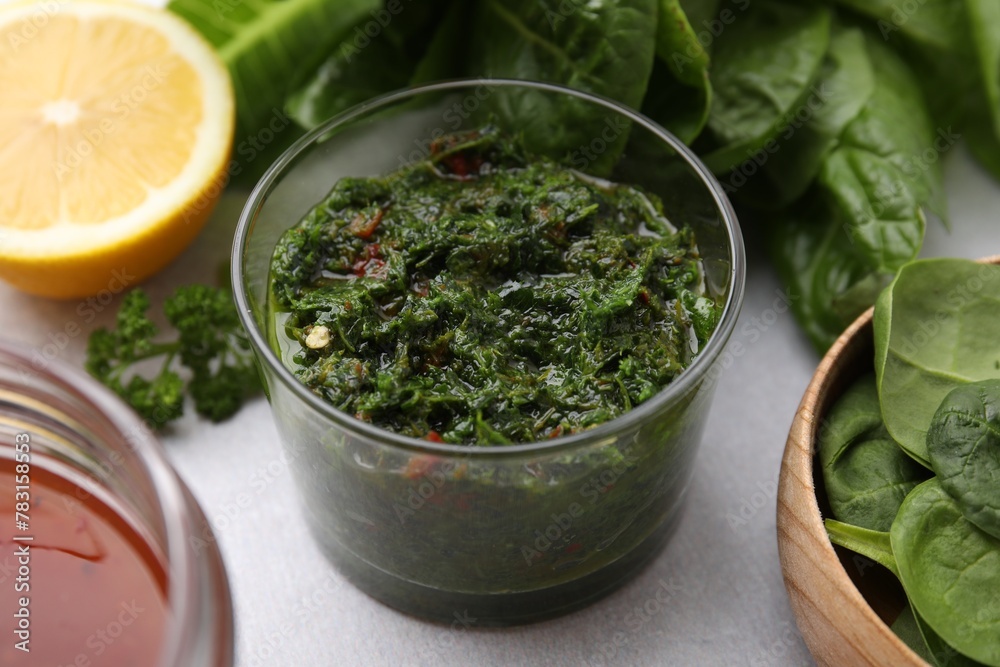 Fresh homemade marinade in bowl on table, closeup Fresh homemade marinade in bowl on table, closeup
