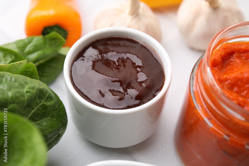 Fresh homemade marinade in bowl on table, closeup Fresh homemade marinade in bowl on table, closeup