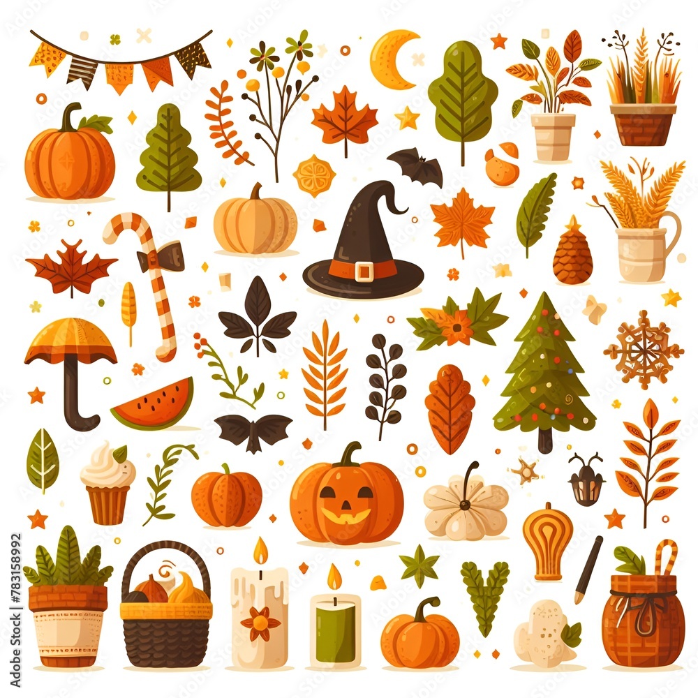 halloween icons set