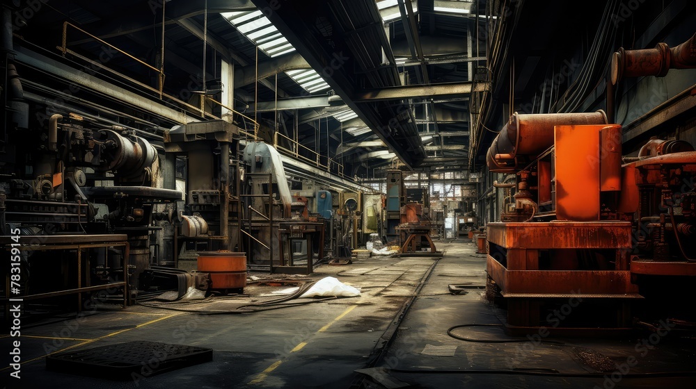 captures blurred industrial interior