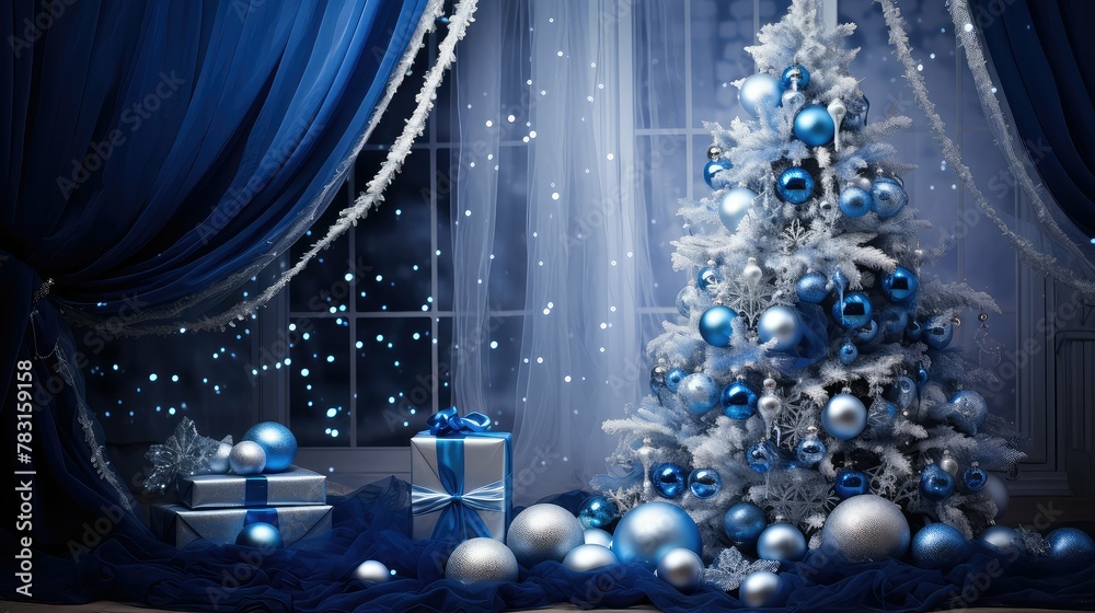 shiny christmas blue and silver shiny christmas blue and silver