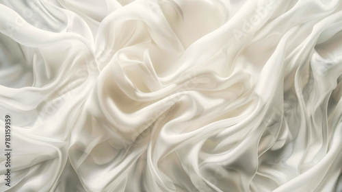 Abstract white silk waves in motion