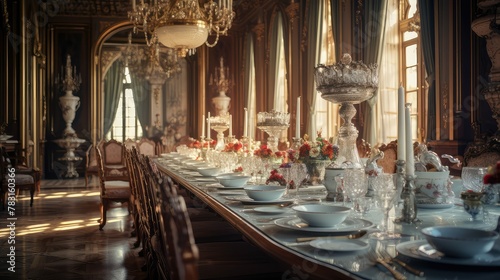 lavish blurred mansion interior
