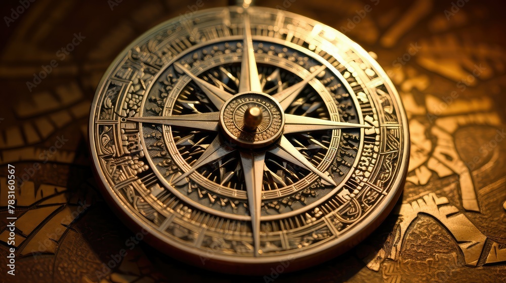 engravings sun compass