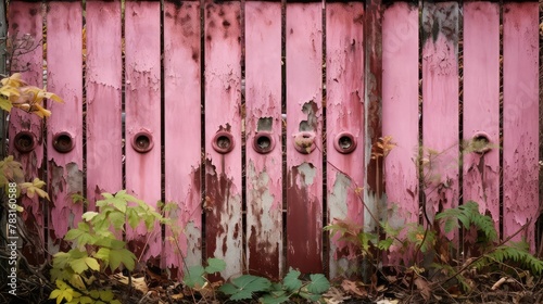 fence pink metal