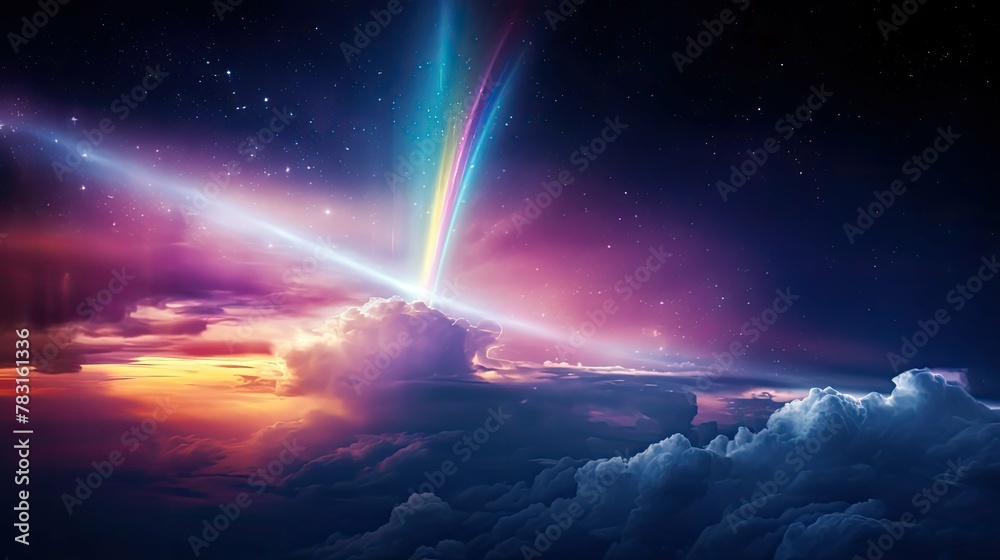 stormy rainbow shooting star