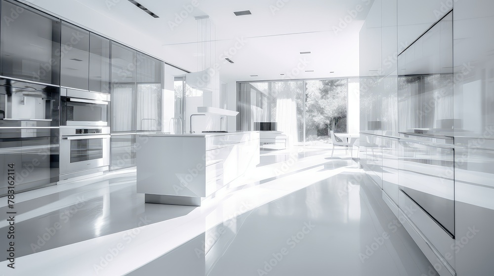 focus blurred mansion home interior