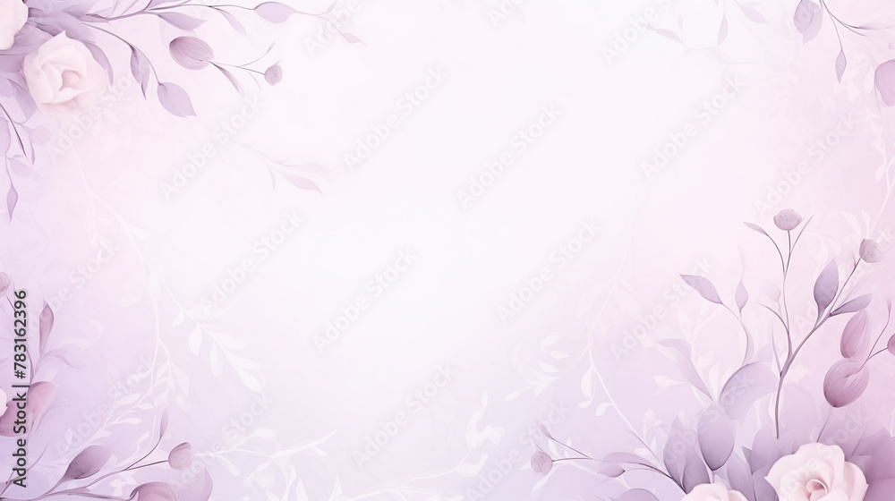 Pastel Floral Border, Gentle Spring Background with Copy Space