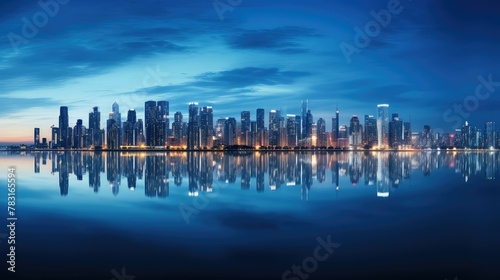 cityscape background image blue