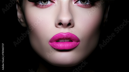 lipstick black background pink