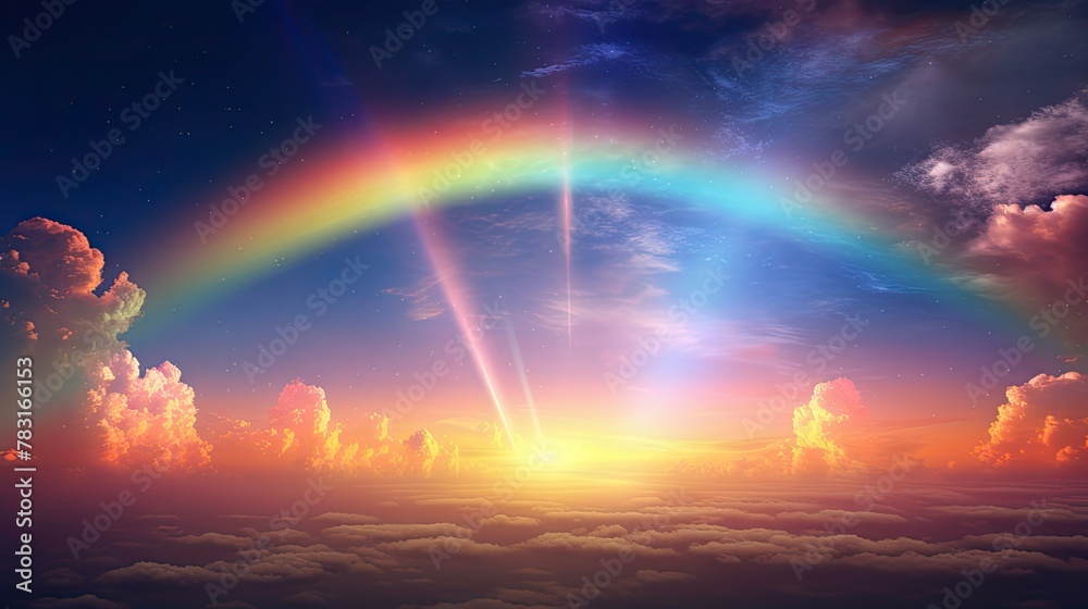 beauty rainbow with star