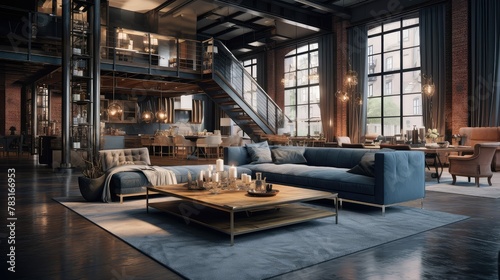 soft blurred interior design loft © vectorwin