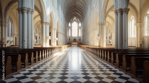 stained cathedral interior photo