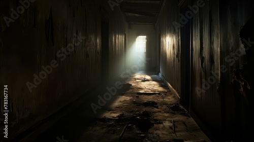 creepy dark corridor