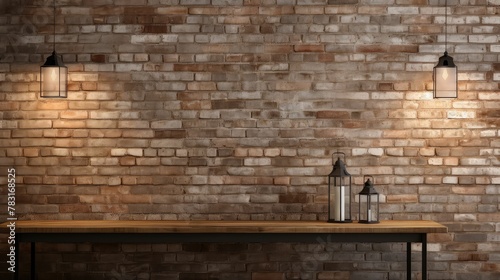 vintage blurred brick wall interior