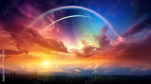 celestial rainbow with star © vectorwin