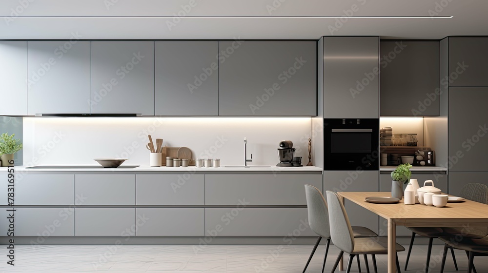 kitchen blurred gray interior