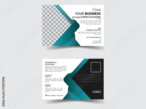 Elegant color and simple eye catching post card design.