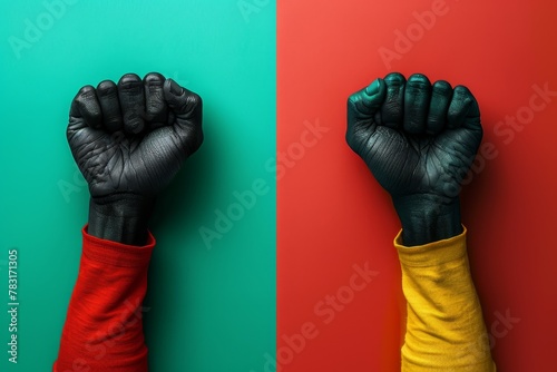 Two Fists, symbolizing the abolition of slavery photo