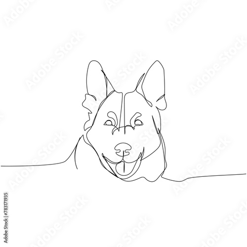 German Shepherd Dog, dog breed, shepherd dog, service dog one line art. Continuous line drawing of friend, dog, doggy, friendship, care, pet, animal, family, canine.