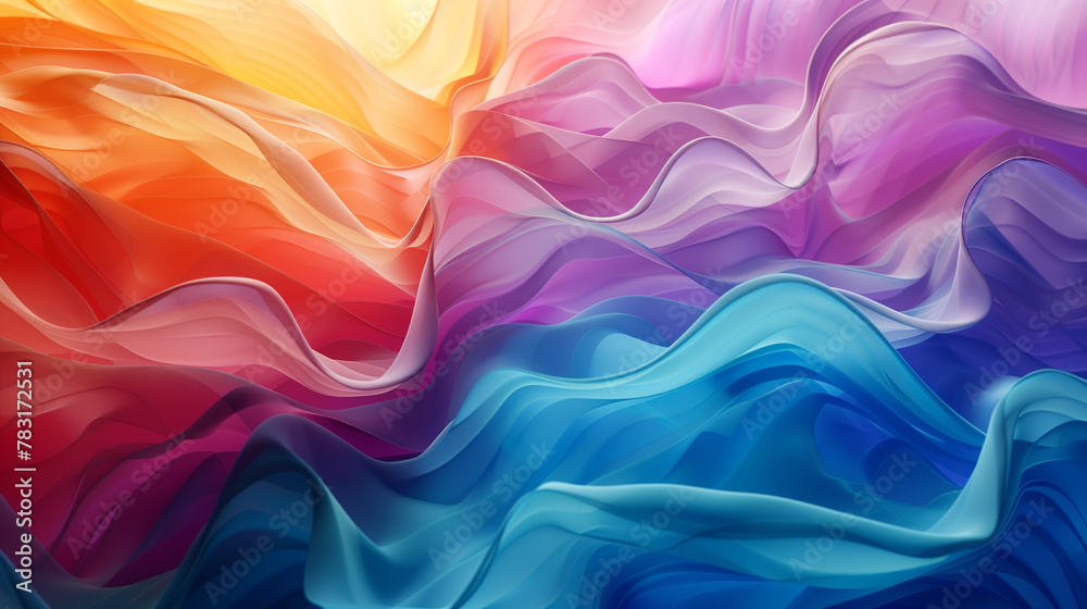 abstract background multi color 3d waves wallpaper, business background 