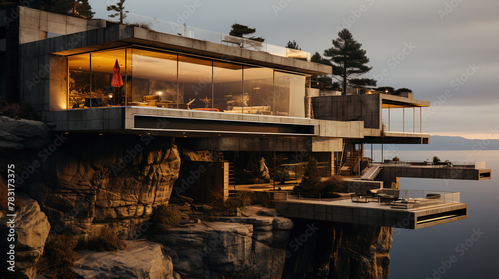 A Contemporary Architecture Of Ocean View Ultra Luxury House High In The Rocky Mountains with Beautiful Glass Windows A Contemporary Architecture Of Ocean View Ultra Luxury House High In The Rocky Mountains with Beautiful Glass Windows