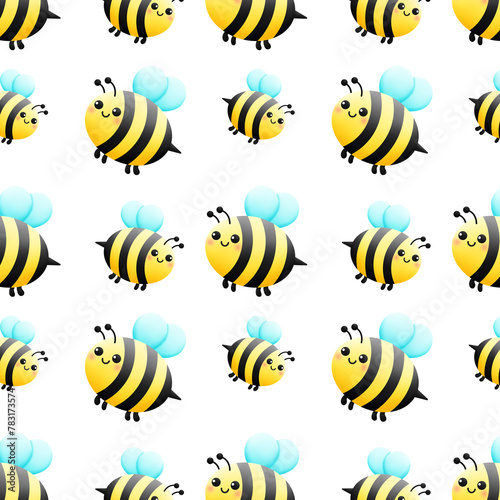Cute bee repeating pattern