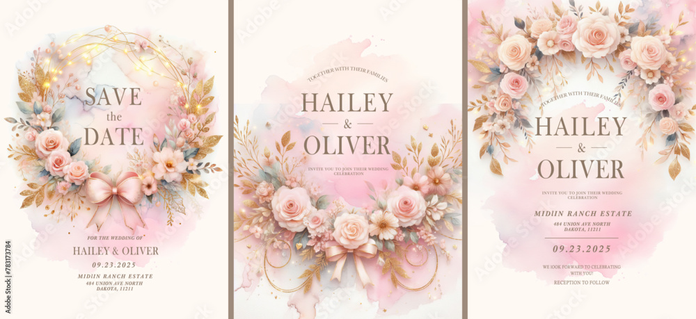 Rose Wedding invitations template Rose Wedding invitations template