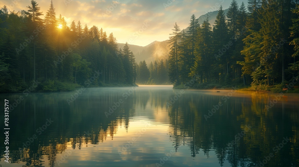 Tranquil Lakeside Serenity, generative ai Tranquil Lakeside Serenity, generative ai