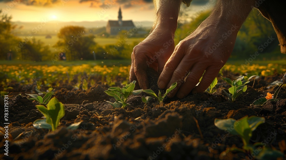Fototapeta premium Sowing the Seeds of Prosperity, generative ai