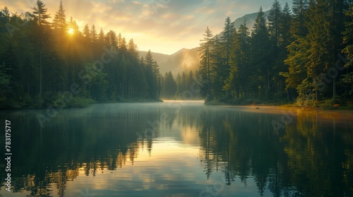 Tranquil Lakeside Serenity, generative ai