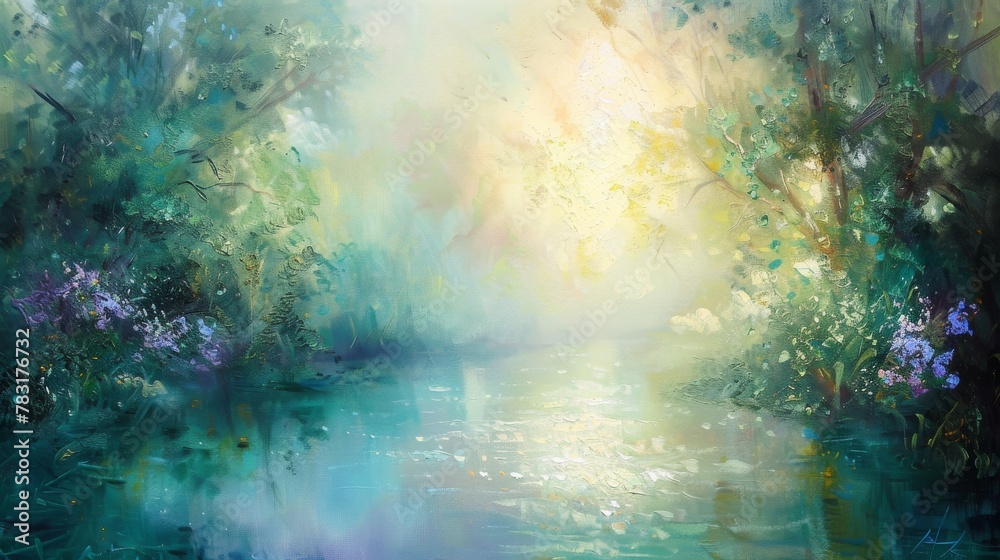 Ethereal landscape painting capturing the beauty of nature in fine art