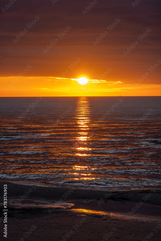 View of the Baltic Sea at sunset