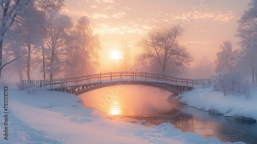 Bridge in the Dawn Light  generative ai
