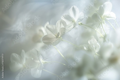 Ethereal White Flowers Against a Soft, Dreamy Background in Ethereal Light