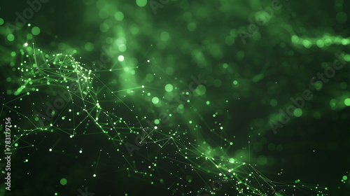 A green background with a lot of dots and lines
