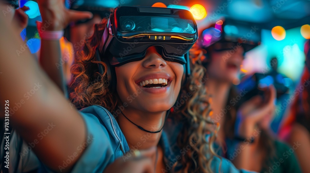 Friends Having Fun in VR, generative ai Friends Having Fun in VR, generative ai