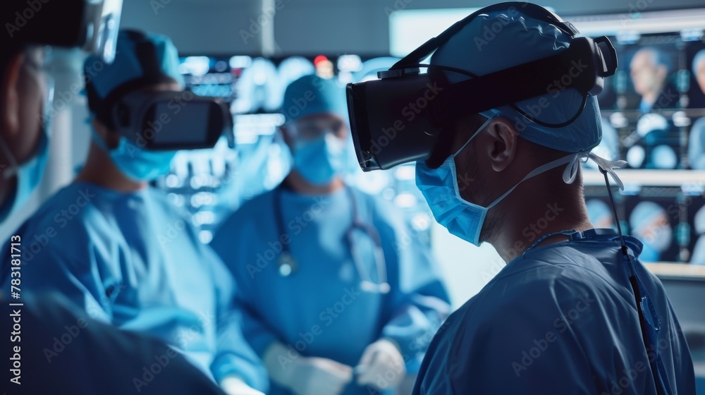 Group of Doctors in Scrubs in a Hospital Room Group of Doctors in Scrubs in a Hospital Room