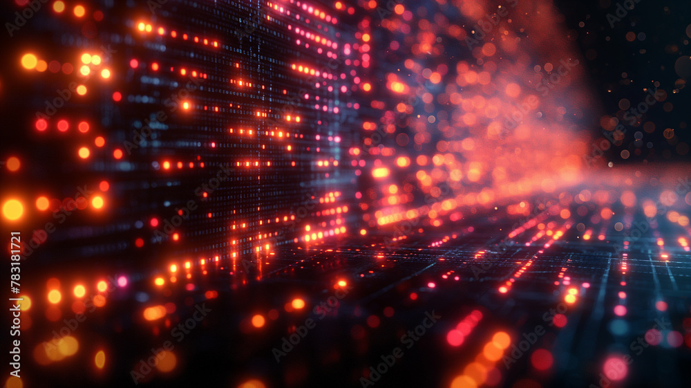 A computer generated image of a glowing, colorful, and abstract pattern