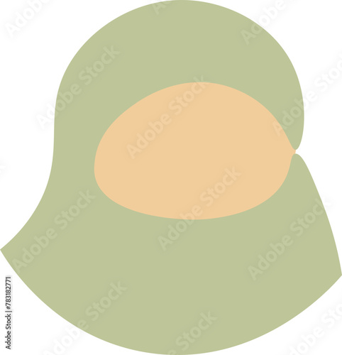 a girl wearing head scarf, anak perempuan dengan penutup rambut doodle faceless