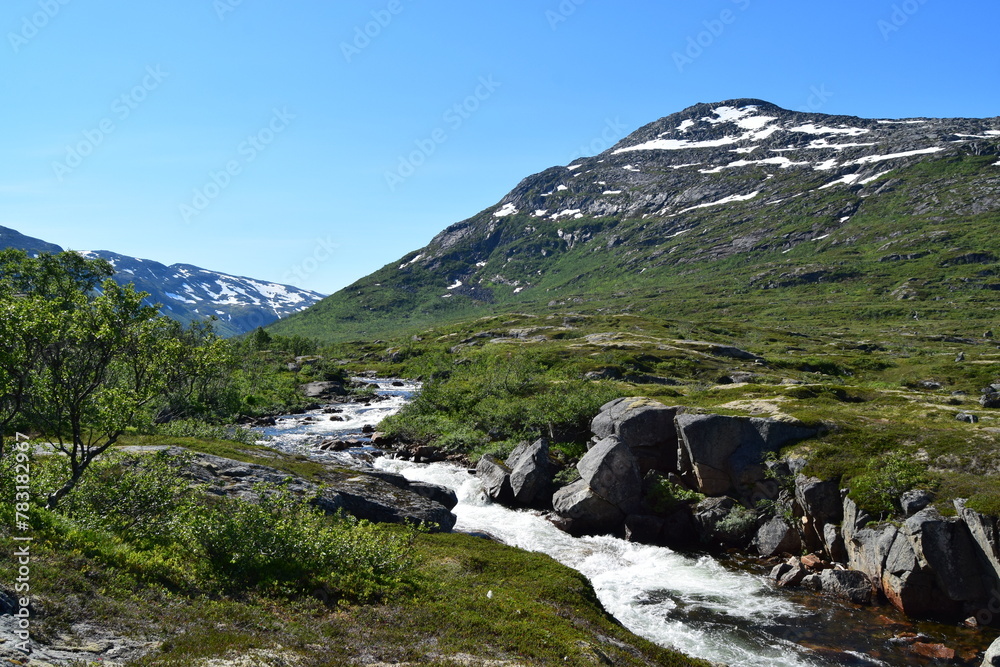 Stream and waterfall near Tromso, Norway