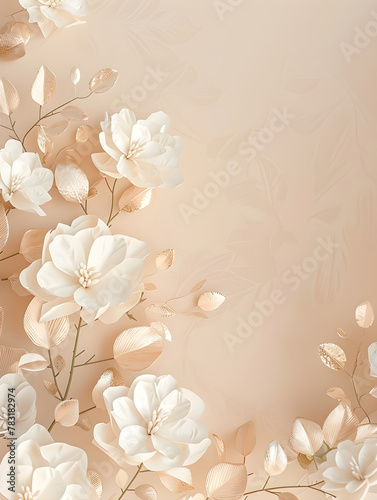Elegant floral composition with blank space and copy space for text. Branding mock up  marketing concept.