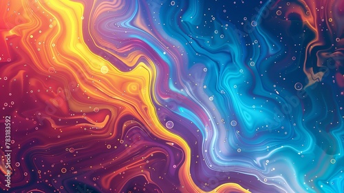 Vibrant Liquid Swirls of Color in Dynamic Abstract