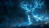 Night Sky Deer: Branching Mystical Antlers, generative ai