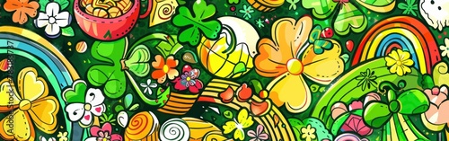 Vibrant and colorful floral background with various flowers and intricate details in a beautiful composition